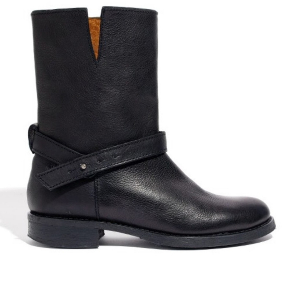 Madewell 1937 Black Leather Moto Boots